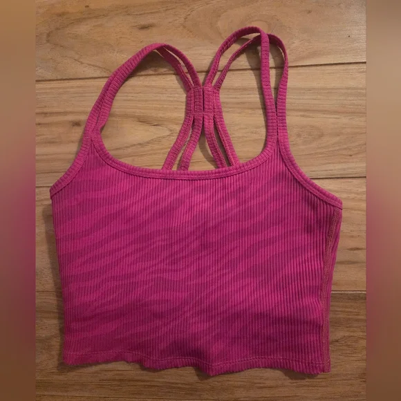 Carbon38 Ribbed Sports Bra Pink Sz S - Picture 2 of 4
